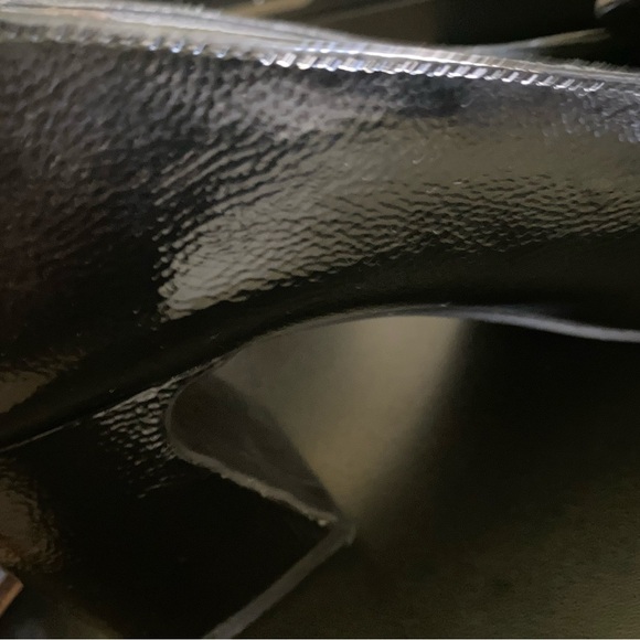 Paul Green Back Ozzie Crinkled Patent Matte Link Chain Vamp Goth Loafer Pump 6.5 - Picture 11 of 12